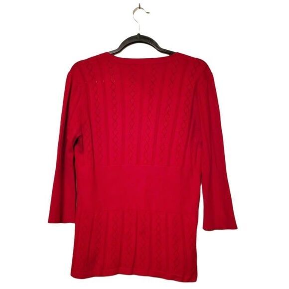 Emanuel Ungaro Womens Cardigan Red L Sweater Silk Blend - Picture 4 of 7